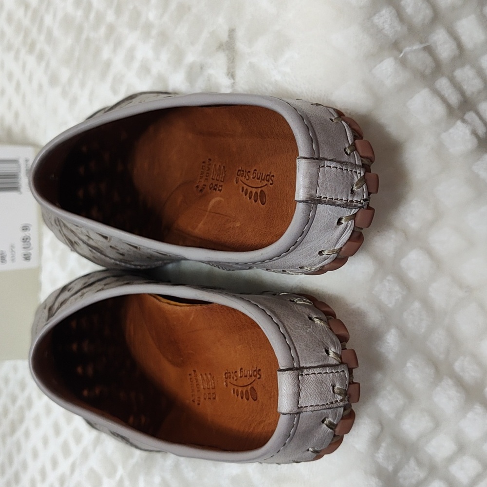 Spring Step Metallic Gray Perforated Mules - image 3